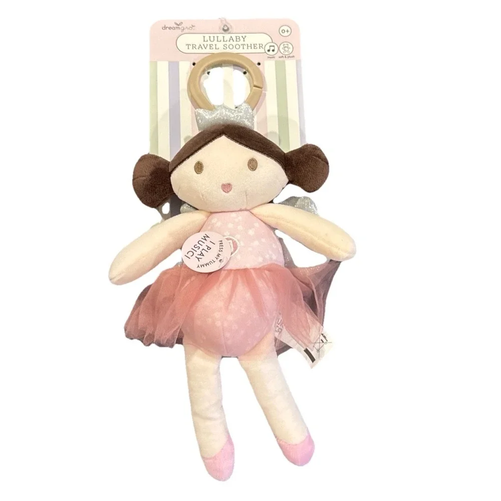 New Dreamgro Baby Pink Ballerina Musical Lullaby Doll Lovey Comfort Plush Toy